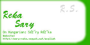 reka sary business card